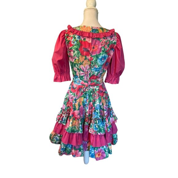 Vintage Handmade Dress and Belt Womens S? Used Floral - Picture 2 of 16